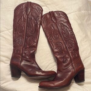 Frye Brown Heeled Boots